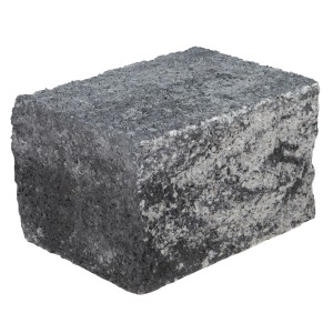 EHL Mauerstein Anzio-Antik-Light Halbstein, 25x18x15 cm, grau-anthrazit.