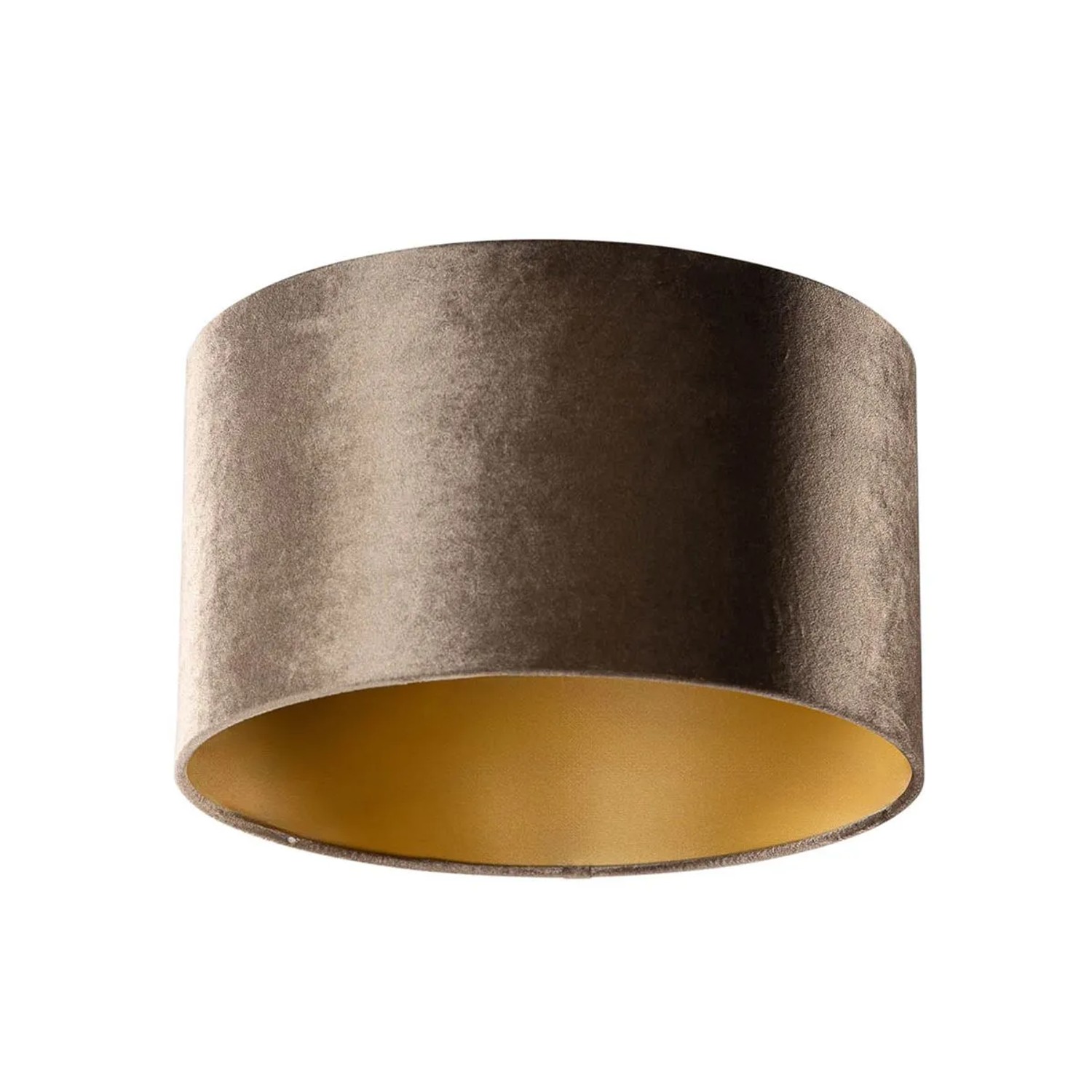 QAZQA Samtlampenschirm Braun mit Goldener Innenseite 35 35 20