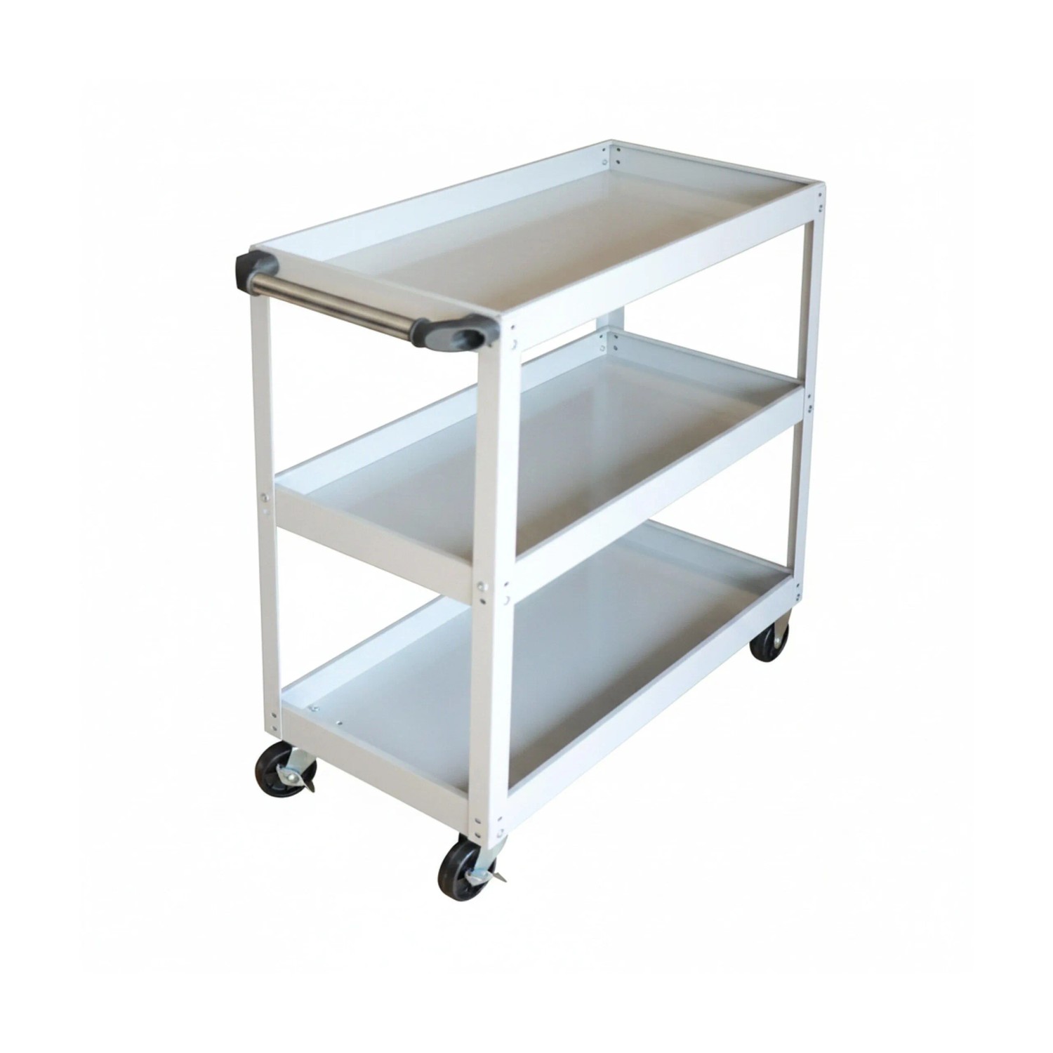 Relaxdays Werkstattwagen Stahl Grau mit 3 Ebenen 76 cm x 35 cm x 78 cm 100 kg