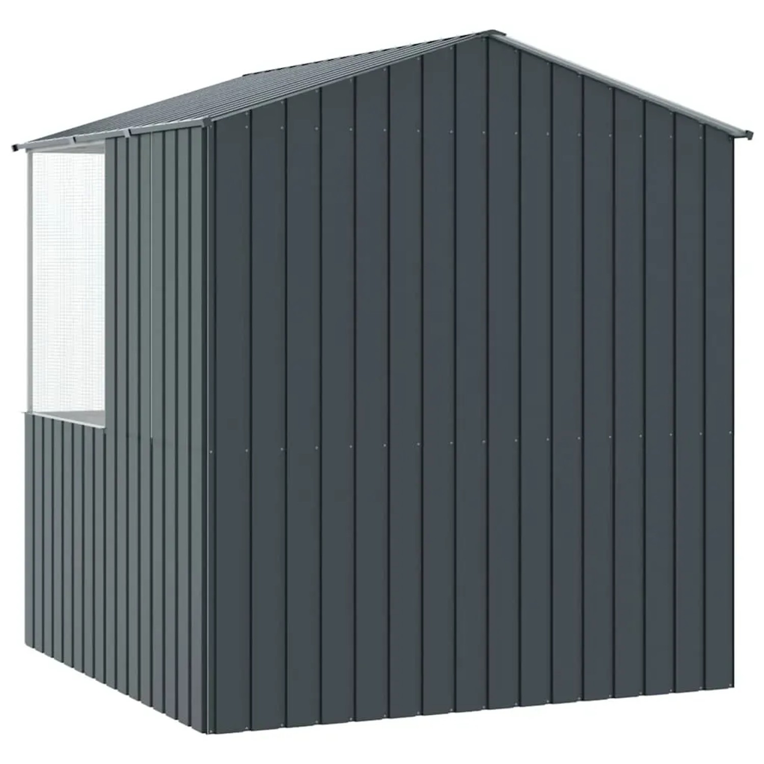 vidaXL Vogelkäfig, anthrazitfarbene Vogelvoliere aus verzinktem Stahl, 215x209x230cm.