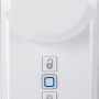 Weißer Homematic IP Türschlossantrieb mit Verriegelungssymbolen und Logo für Hausautomation.