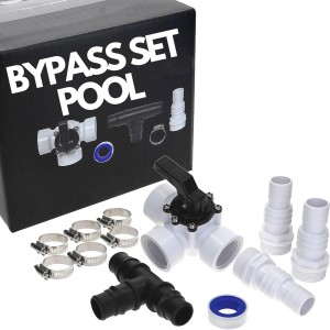 Amapool Bypass Set, 12-teilig für Pool-Solaranlagen und Wärmepumpen, mit Ventilen, T-Stück und Zubehör.