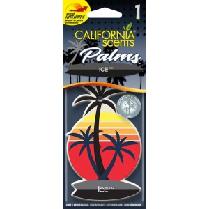 California Scents Lufterfrischer Palm Ice für Auto, mit sommerlichem Palmen-Design.