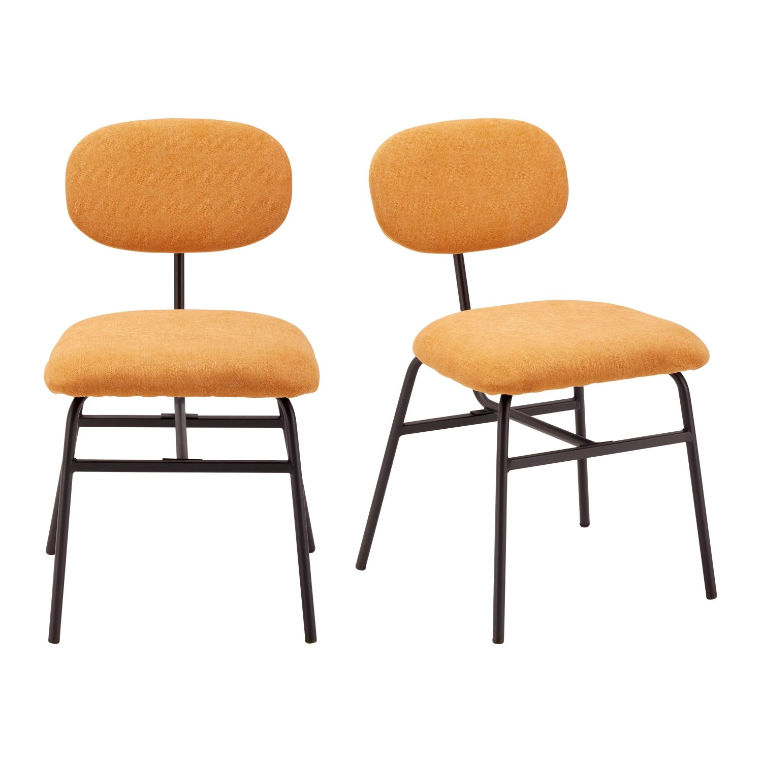 Bessagi Home Stuhl-Set Pino Orange Mikrofaser