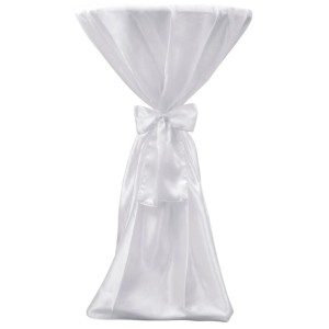 DELUKE Tischhusse 2er Set ADAU Stehtischhusse Weiß 60cm Hussen Elastisch Stehtischhusse Stehtisch-Abdeckung