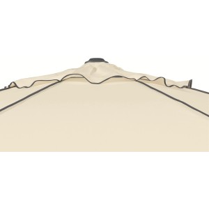 Detailaufnahme des naturfarbenen Schneider Marktschirms Adria Ø 350 cm mit Kurbel.