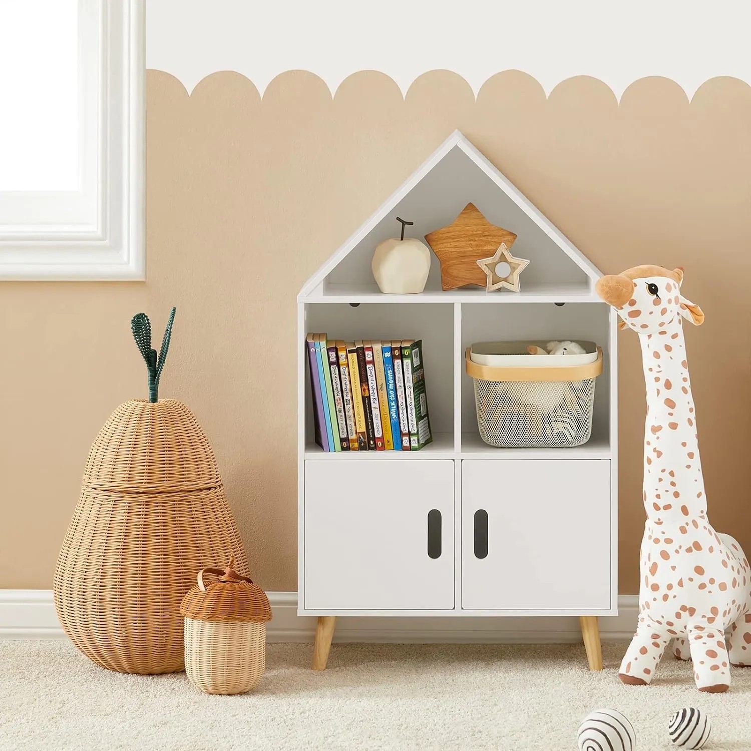 SoBuy Bücherregal Kinder KMB58-W Weiß Haus-Design kaufen bei OBI