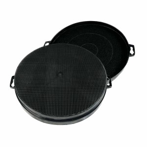 AIR2GO Aktivkohlefilter (2 Stk.) für Siemens Dunstabzugshauben, rund, schwarz.