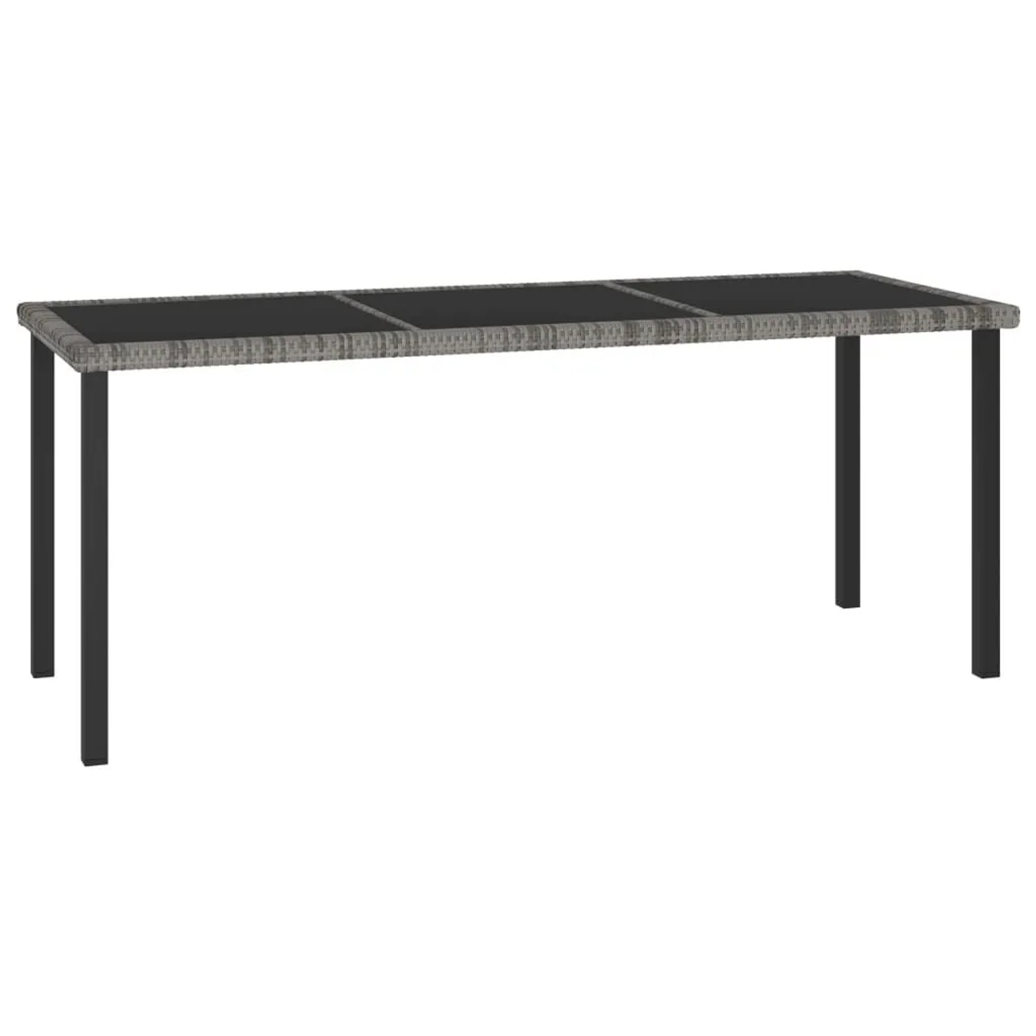 Furnicato Garten-esstisch Grau 180x70x73 Cm Poly Rattan