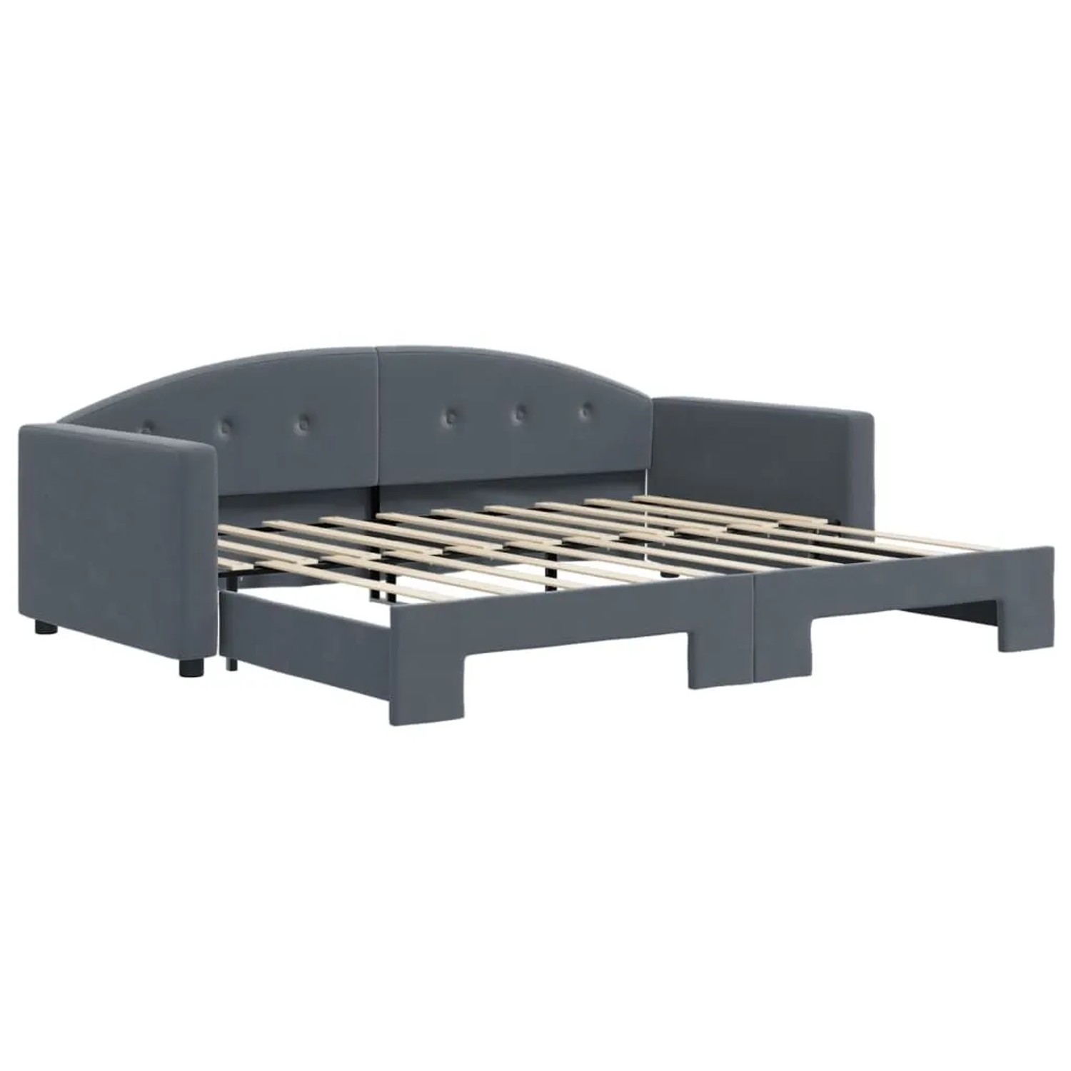 vidaXL Tagesbett Ausziehbar Dunkelgrau 90x190 cm Samt 3197315