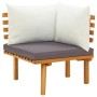vidaXL Garten-Ecksofa mit Kissen Massivholz Akazie 46673