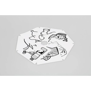 PROREGAL Piktogramm Aufklebersatz 7 Fach Wertstoffe Papier Restmüll Glas Metall Biomüll Putztücher Schwarz Weiß