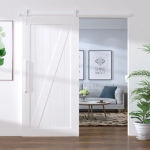 vidaXL Schiebetürbeschlag 200 cm Stahl Weiß 151702