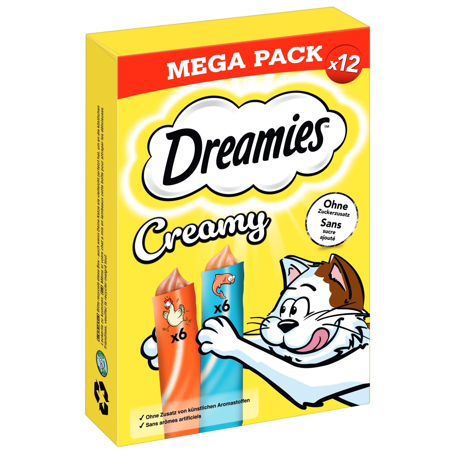 Dreamies Katzen-Ergänzungsfutter Katzenleckerli Creamy mit Huhn & Lachs 120 g