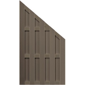 Elephant WPC Bohlenzaun Color Line, braun, 180/90x90x3,3 cm, schräges Zaunelement.