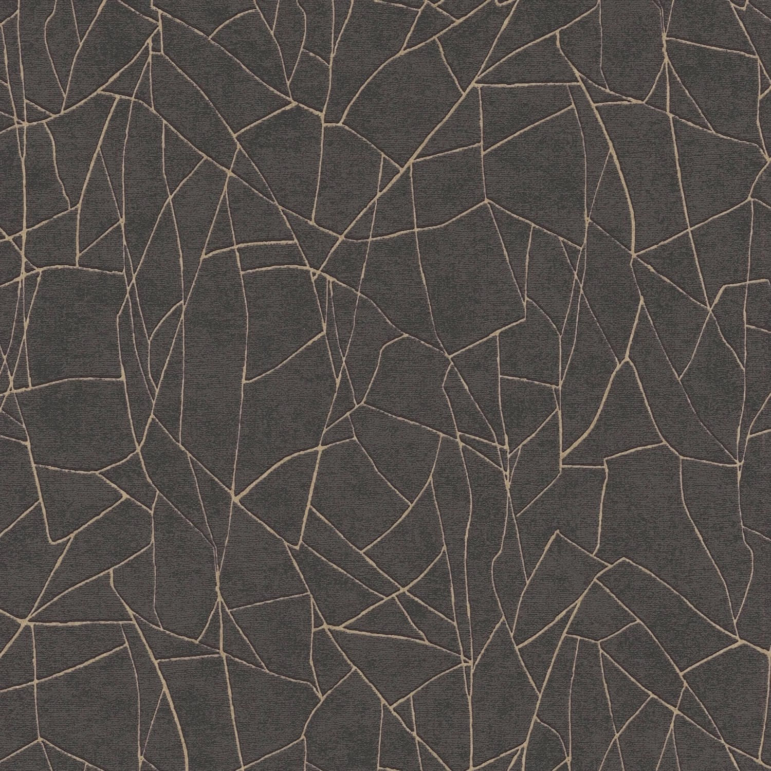 PROFHOME 399344-GU Grafik Tapete metallische Akzente Schwarz Silber 0,53 m günstig online kaufen