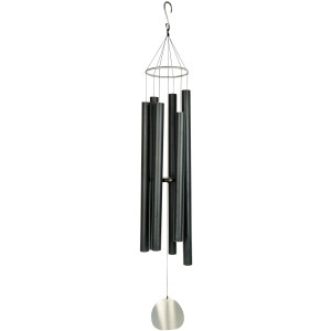 Schwarzes Nature´s Melody Klangspiel Aureole, 106 cm, mit 6 Klangröhren aus Aluminium für Garten und Terrasse.