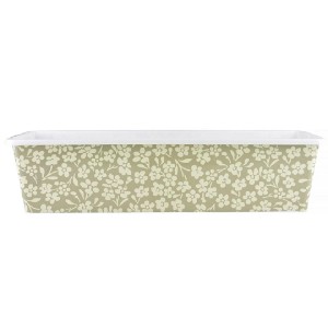 3er Set Jet-Line Blumenkasten, grau-beige mit Blumenmuster, 59x17x14 cm.