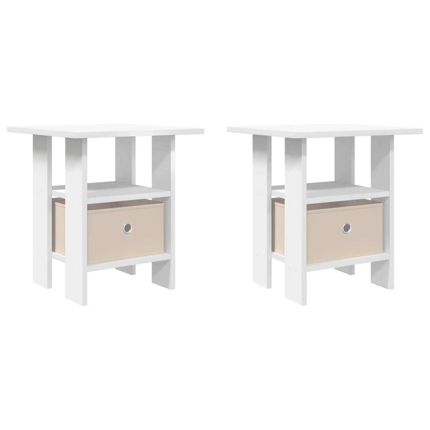 vidaXL Nachttisch 2 Stk Weiß 41 x 40 x 45 cm Holzwerkstoff 8000421