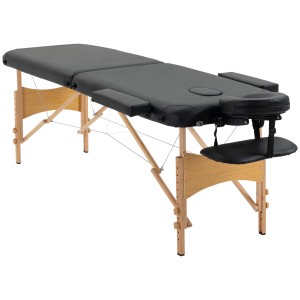 Klappbarer Massagetisch von HOMCOM mit Kopfstütze, höhenverstellbar und aus Kunstleder.
