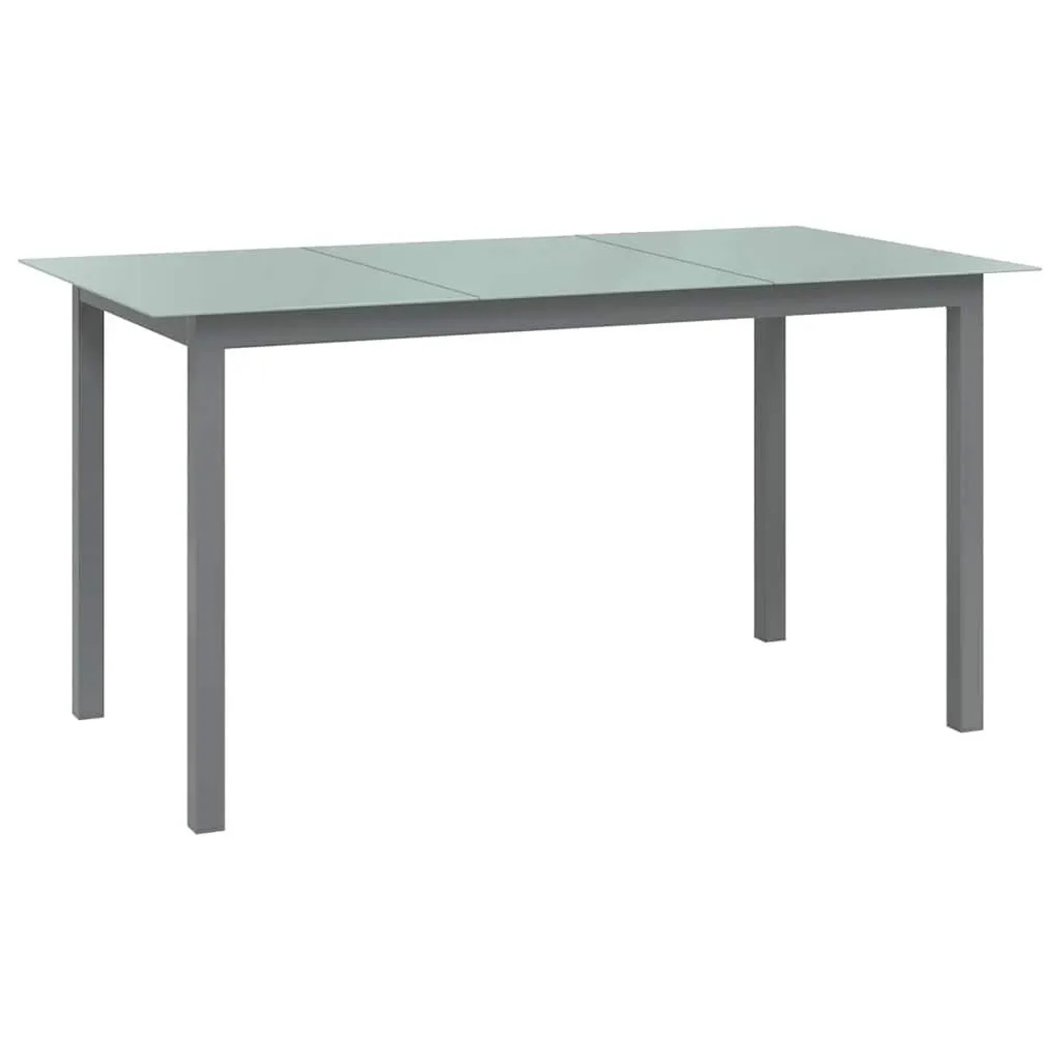 Furnicato Gartentisch Hellgrau 150x90x74 Cm Aluminium Und Glas