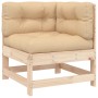 vidaXL Gartenmöbel: 8-tlg. Lounge-Set aus Massivholz mit beigen Kissen.