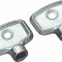 Zwei LUX Entlüfterschlüssel Comfort für Heizkörper, Metall, 5 mm Vierkant.