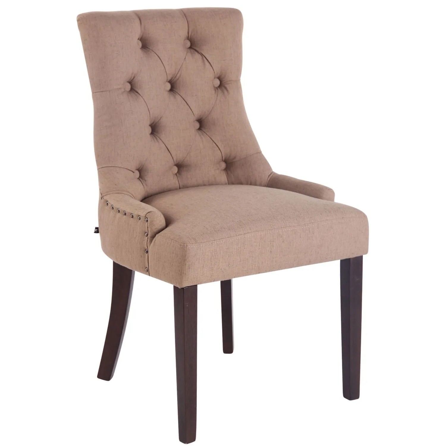 CLP Esszimmerstuhl Aberdeen Stoff Taupe/Antik