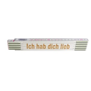 Stabila Zollstock mit Gravur 'Ich hab dich lieb', 2 m, Messwerkzeug für Heimwerker.