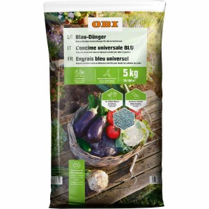 Blau Dünger 5 kg Sack mit Gemüse-Motiv. Universaldünger für Gartenkulturen.