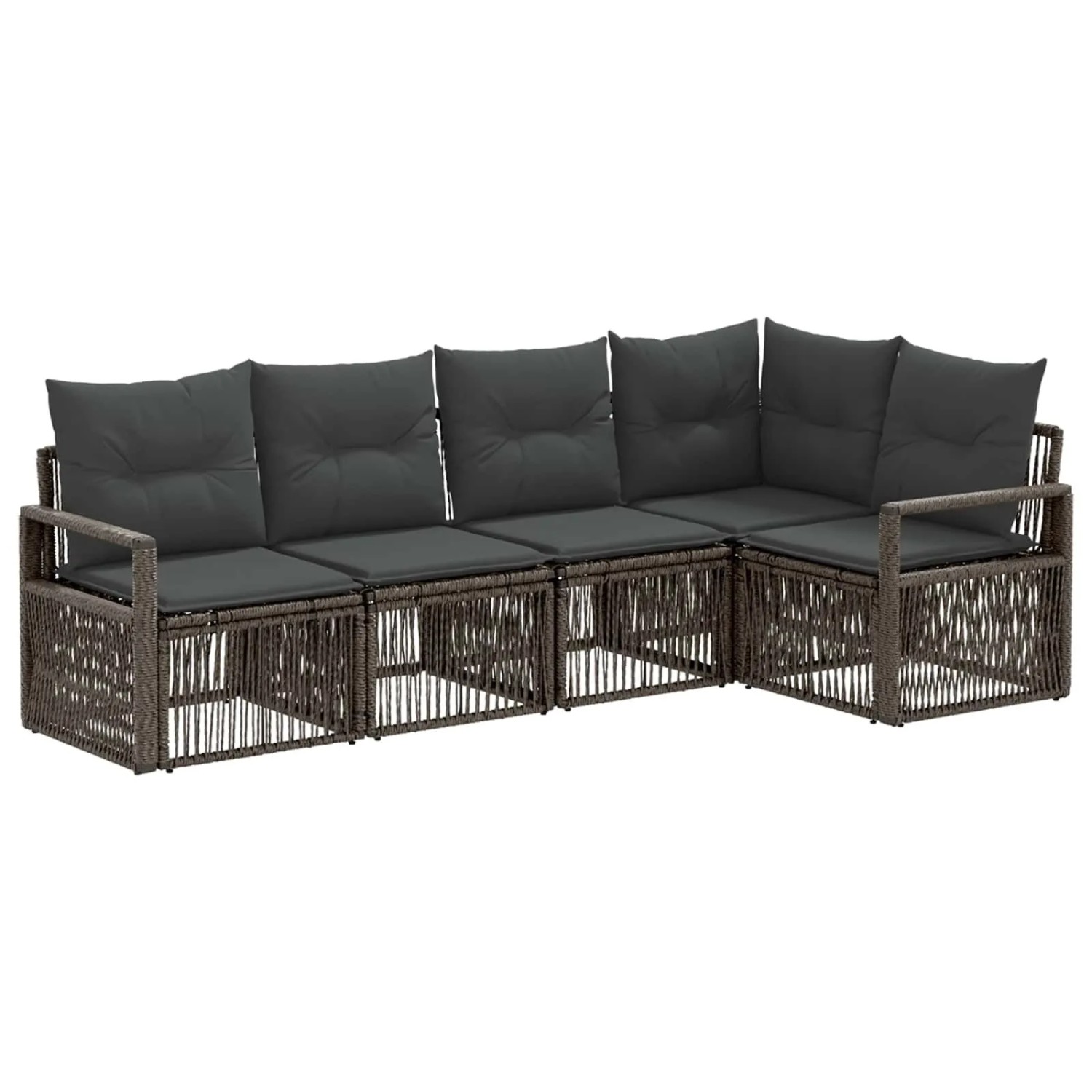 vidaXL Gartensofa-Set 5-Tlg Grau Poly-Rattan 3435710