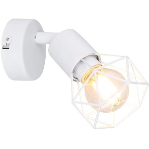 Weißer Globo Spot Xara I mit E14 Fassung und beweglichem Metallkäfig.