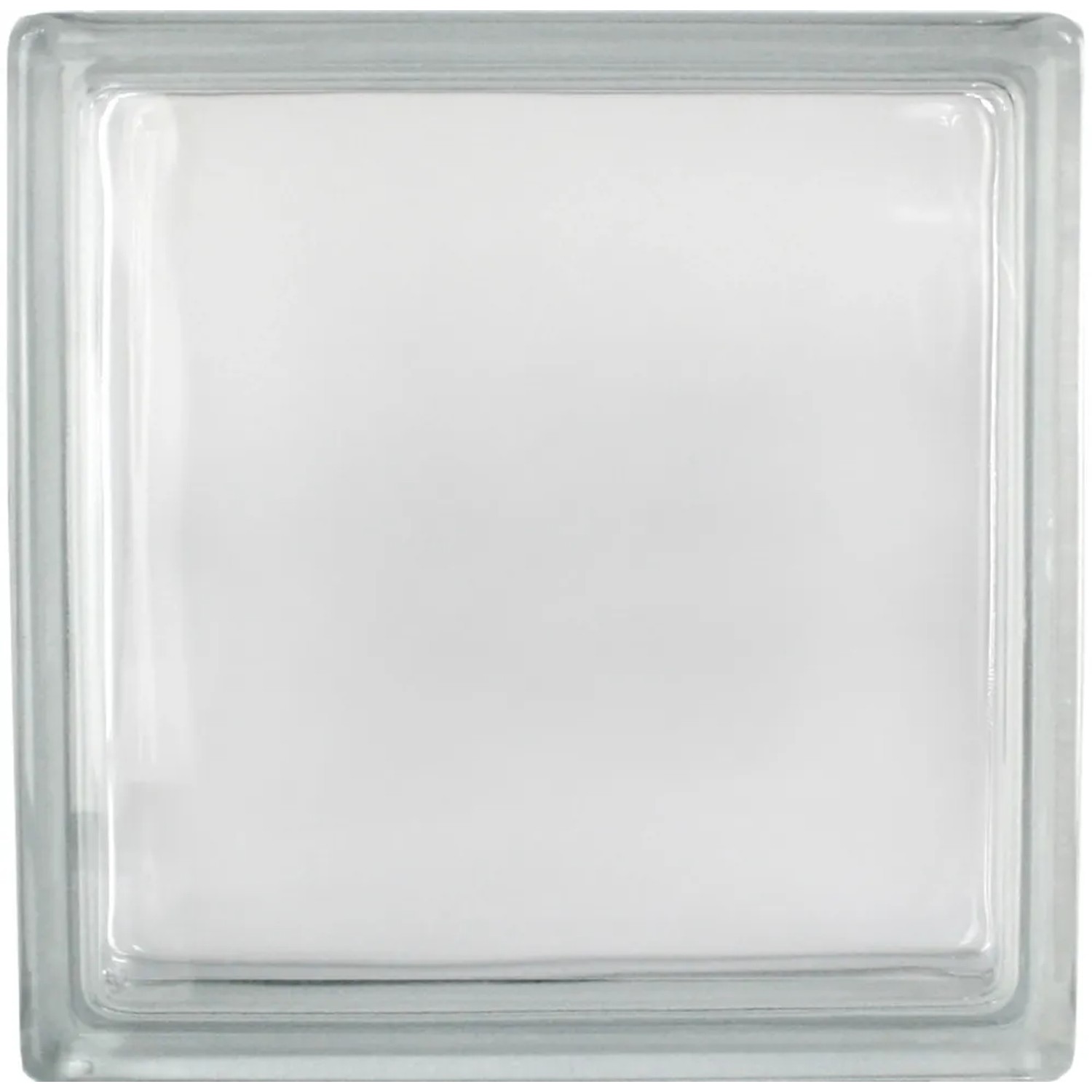 Klarer Glasstein (19x9x8 cm) für den Innenausbau, Vollsicht Design, glänzende Oberfläche.