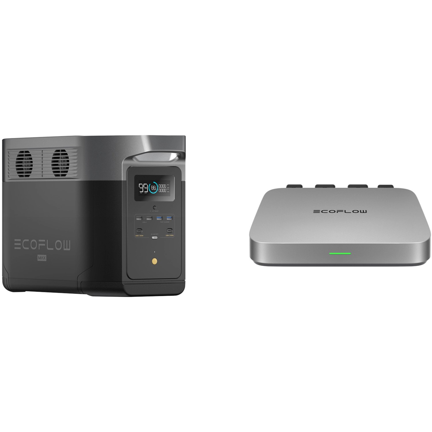 Ecoflow Powerstream-Set 600 + Delta Max Silber