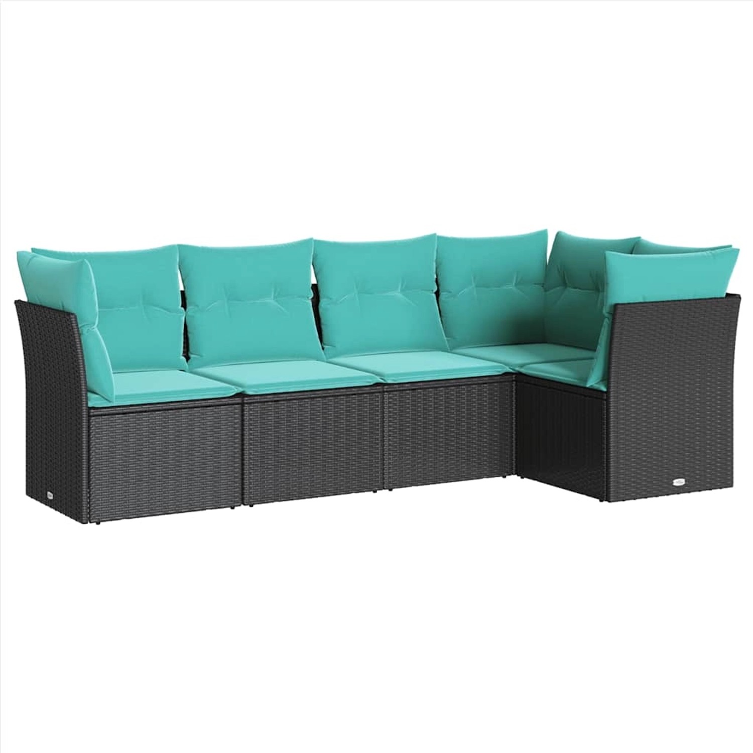 vidaXL 5-Tlg Garten-Sofagarnitur mit Kissen Schwarz Poly Rattan 3217597 günstig online kaufen