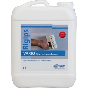 5 l Rigips Vario Sicherheitsgrundierung, lösungsmittelfrei, für Anstrich-, Tapezier- und Fliesenarbeiten.