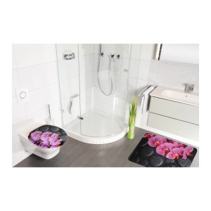 Sanilo WC-Sitz Madeira mit Orchideen-Motiv im Badezimmer.