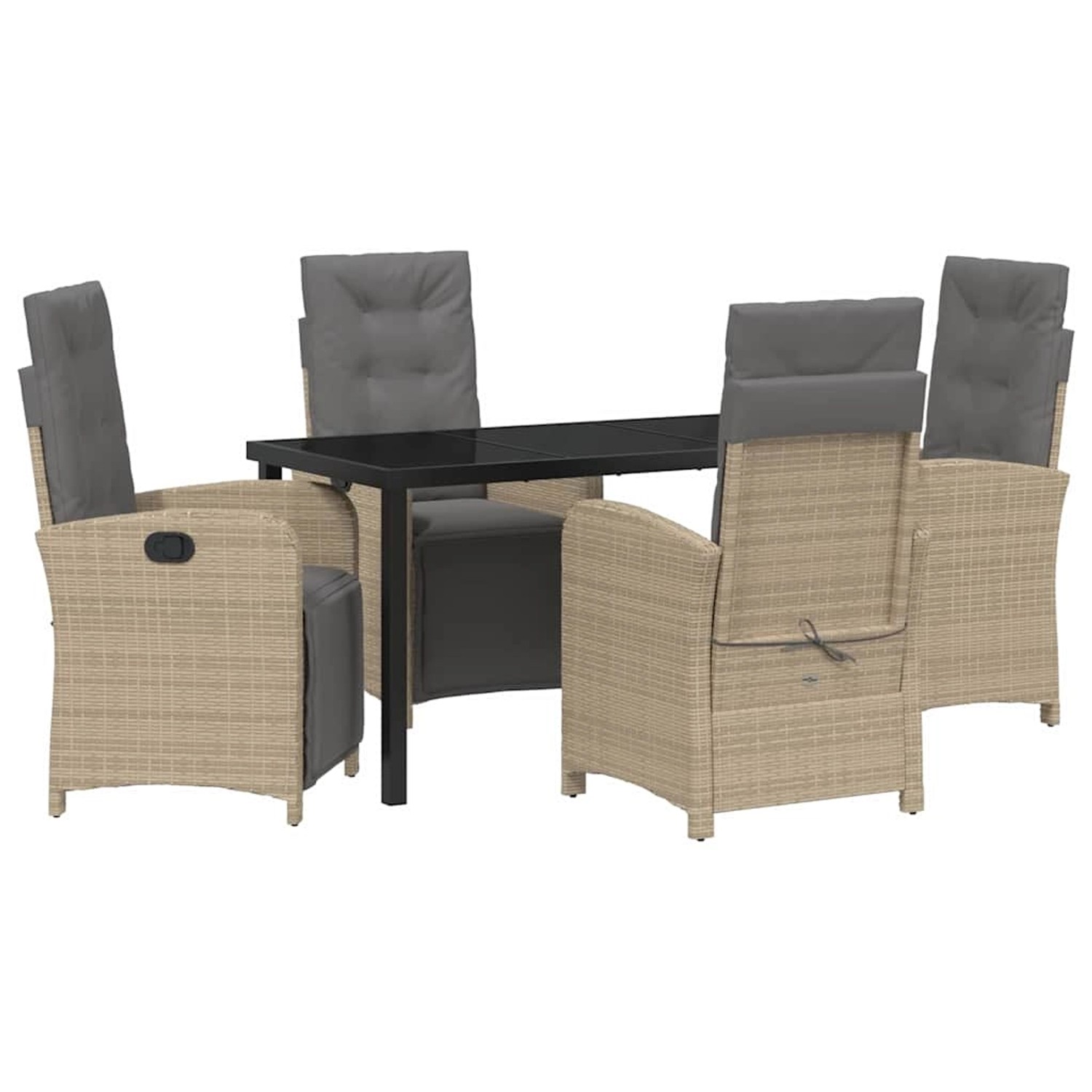 vidaXL Garten Essgruppe 5-Tlg Beige Poly Rattan 3380339 günstig online kaufen