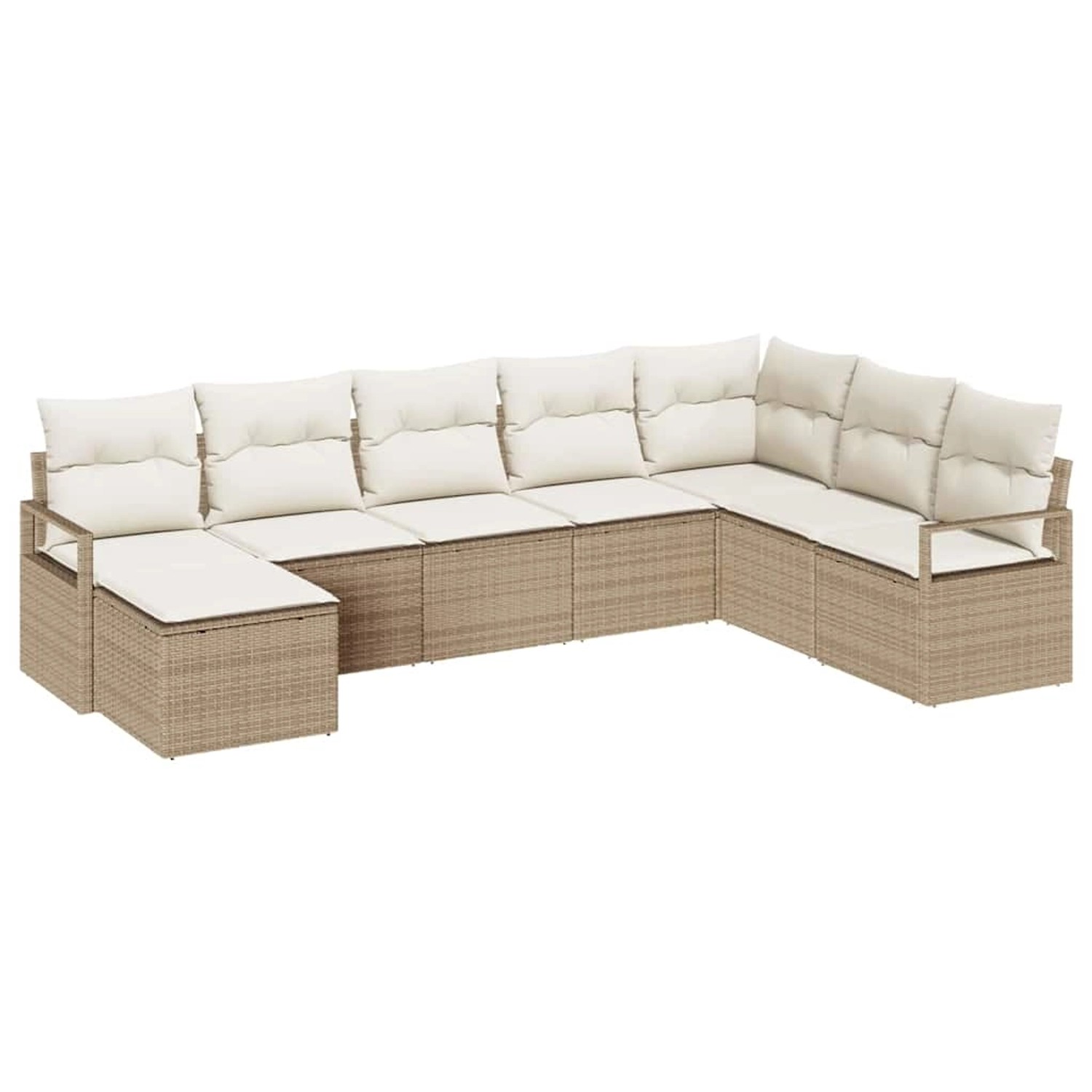 vidaXL Garten-Sofa-Set 8-Tlg Beige Poly Rattan 3346501 günstig online kaufen