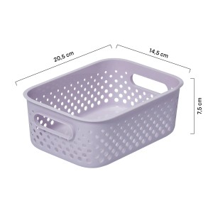 Lila SmartStore Essence Aufbewahrungskorb Lavender, Kunststoffbox mit Griffen und Lochmuster.