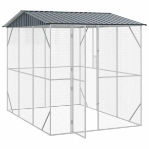 vidaXL Vogelkäfig Anthrazit 227 x 310 x 247 cm Verzinkter Stahl 3325160
