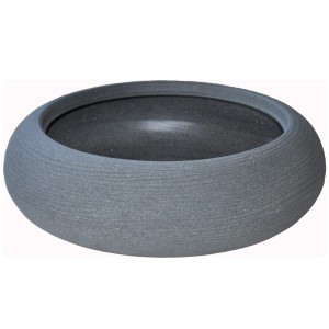 Graue Vasar Blumenschale Shabby, Ø 35cm, ideal für drinnen und draußen.