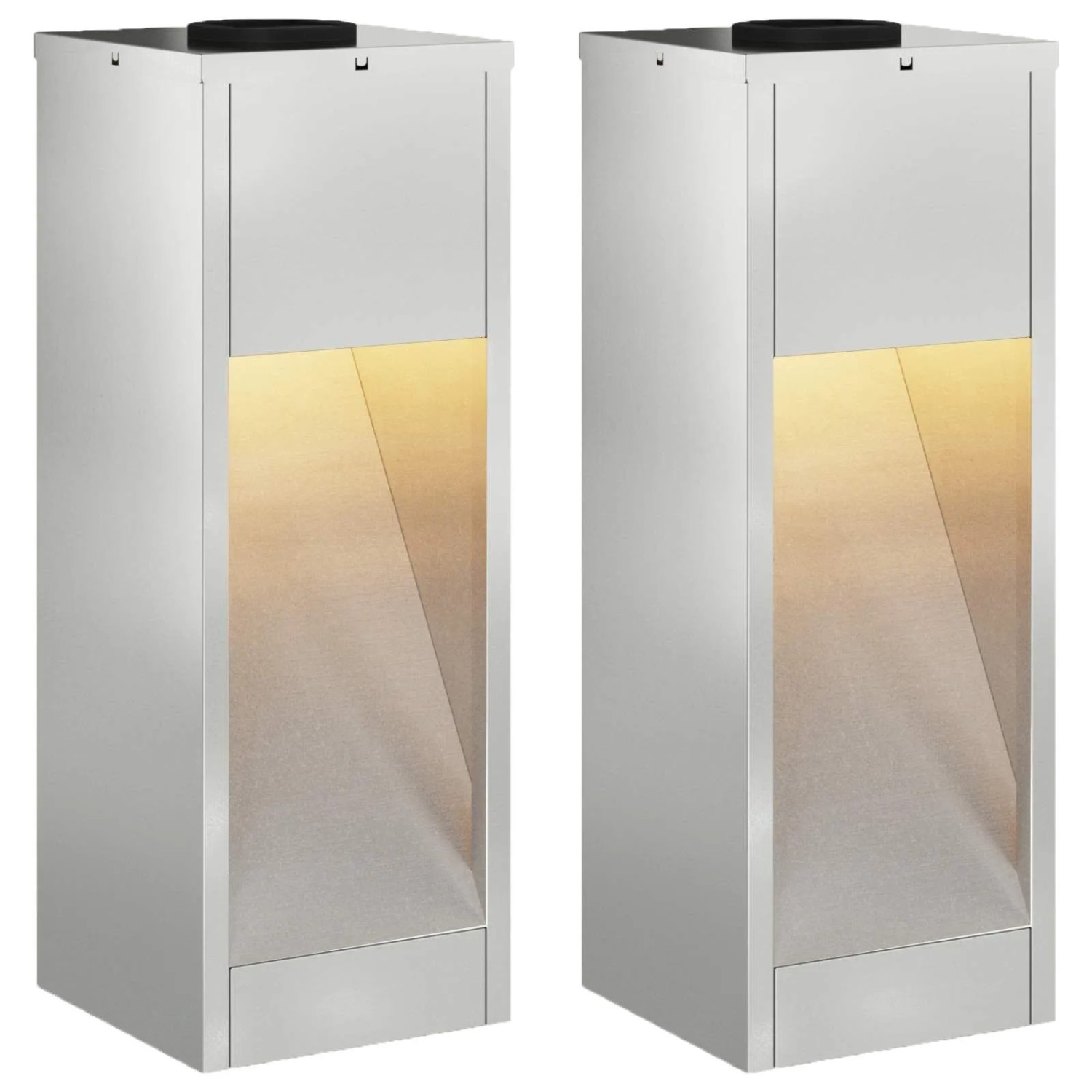 vidaXL Solar LED Wegeleuchte 2 Stk Silber Galvanisiert 879714