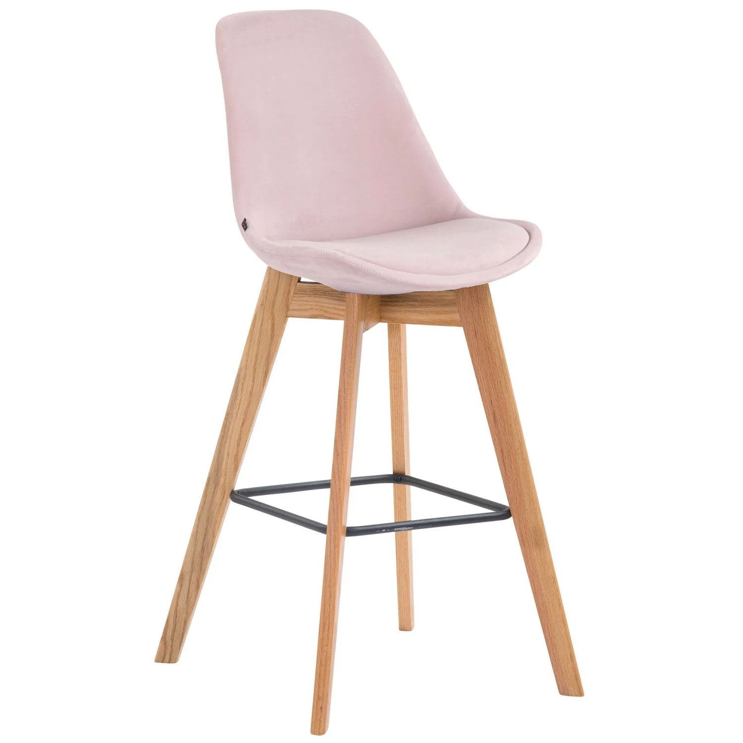 DELUKE Barhocker GIKAR Samt Pink 48x56x112cm Barstuhl Mit Lehne Tresenhocker Tresenstuhl