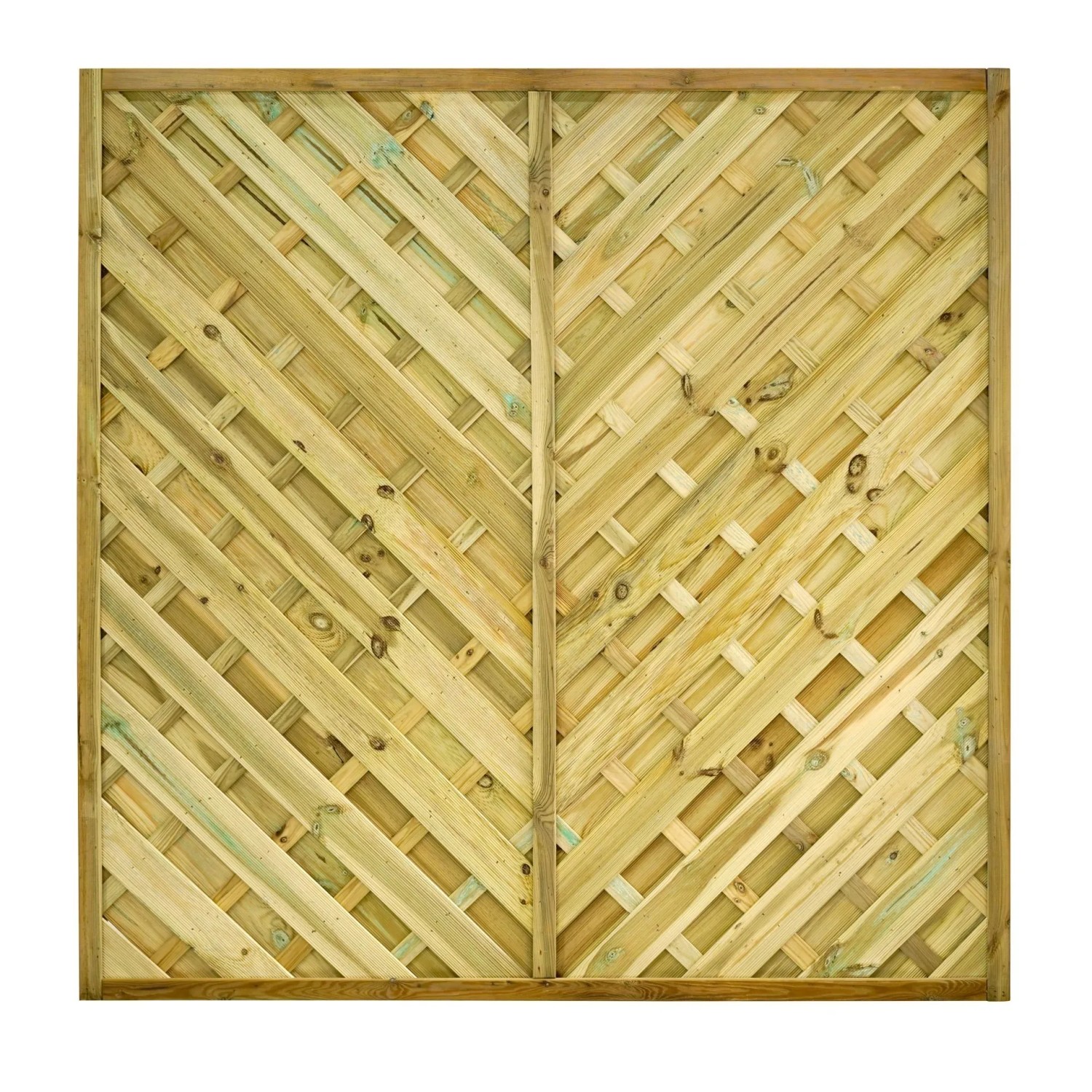 GartenLand Diagonalzaun VARIO Gerade 180x180 cm Holzzaun Kiefer PEFC KDI Grün 44x44 mm Rahmen