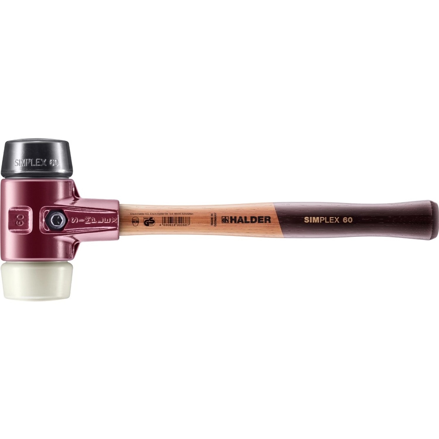 Halder Simplex Schonhammer Ø 60 mm Gummi   Nylon mit Tempergussgehäuse günstig online kaufen