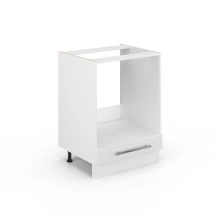 Vicco Herdumbauschrank Fame-Line, weiß hochglanz, 60 cm, ohne Arbeitsplatte. Küchenschrank mit Schublade.