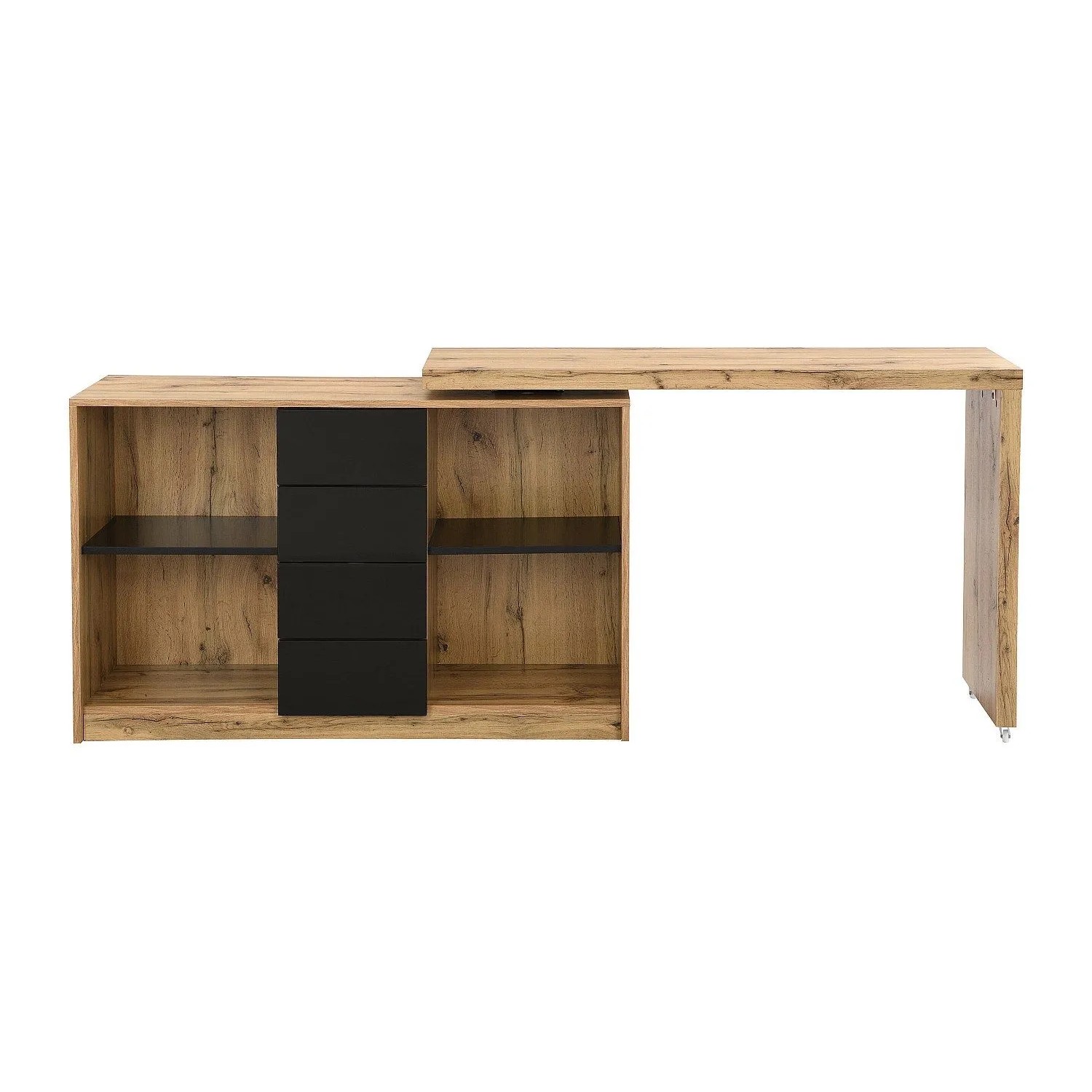 Vente-unique Schreibtisch Pavelo Schwarz  Naturfarben Hell 190 cm  120 cm