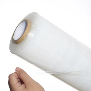Rolle transparente DeTec. Stretchfolie (3 Rollen) zur Palettensicherung.