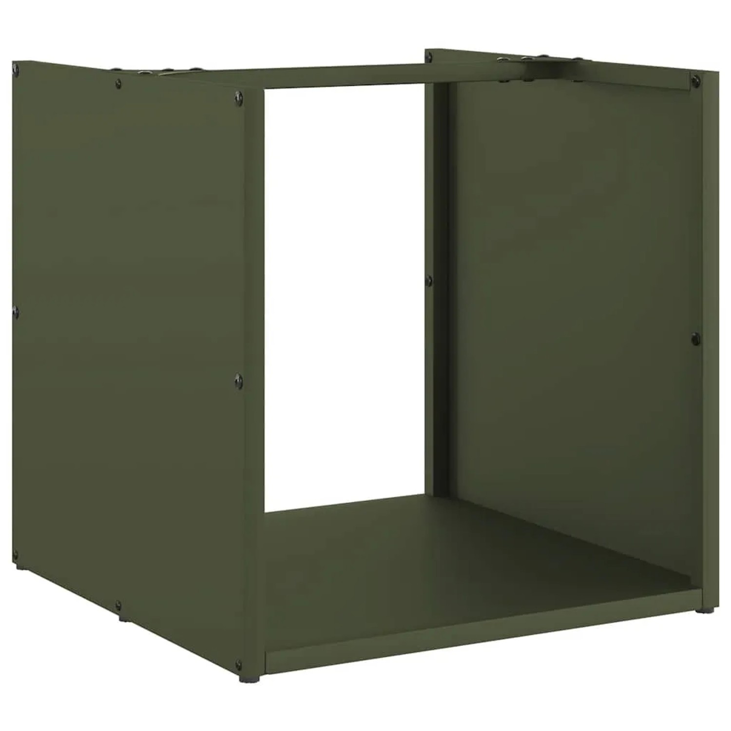 vidaXL Brennholzregal Olivgrün 40x40x40 cm Kaltgewalzter Stahl 864240